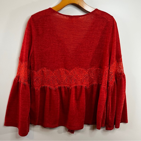 ALTAR’D STATE women’s Orange Medium Bohemian Blouse Bell Sleeve - Picture 6 of 11